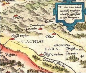 Piteştiul - pe harta întocmită la Viena, în anul 1566