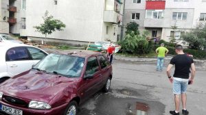 Maşină avariată la Curtea de Argeş