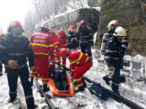 Accident feroviar simulat la Valea Mare Pravăţ